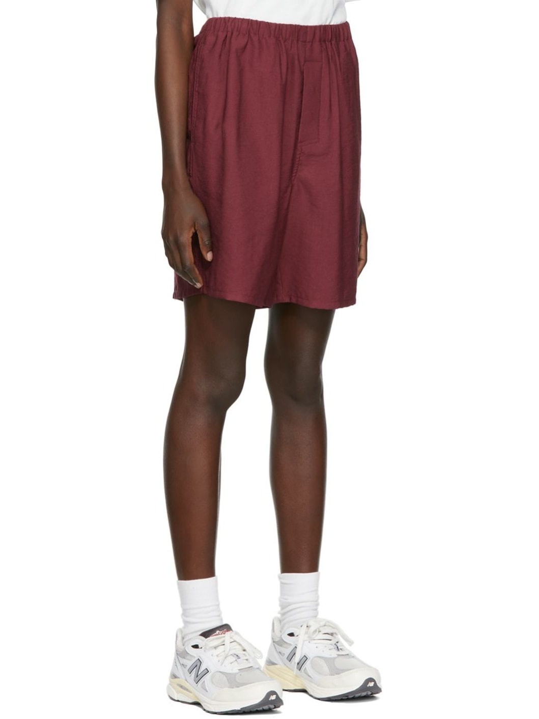 SSENSE Exclusive Burgundy Viscose Shorts - 2