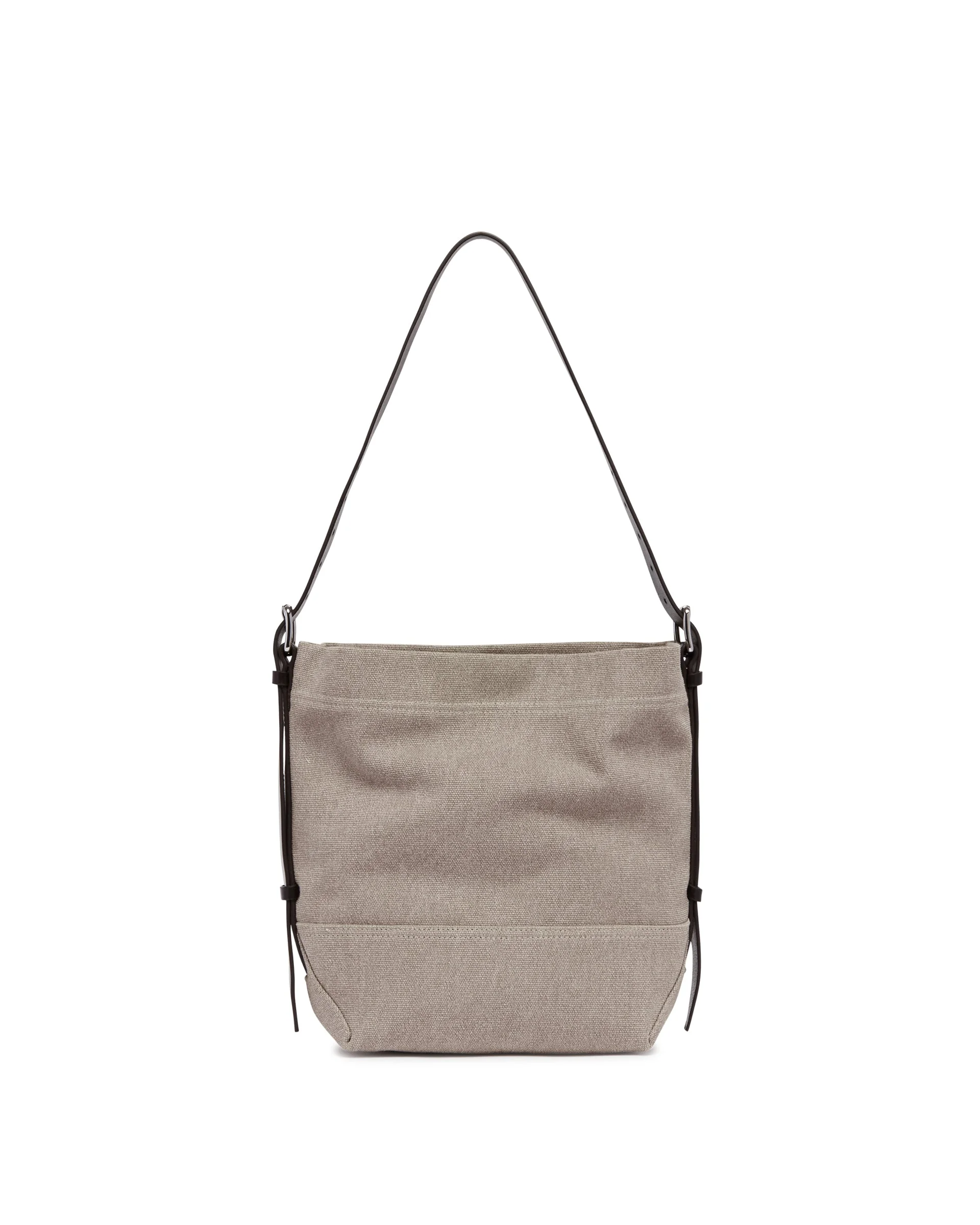 Beige Canvas Belted Bag - 1