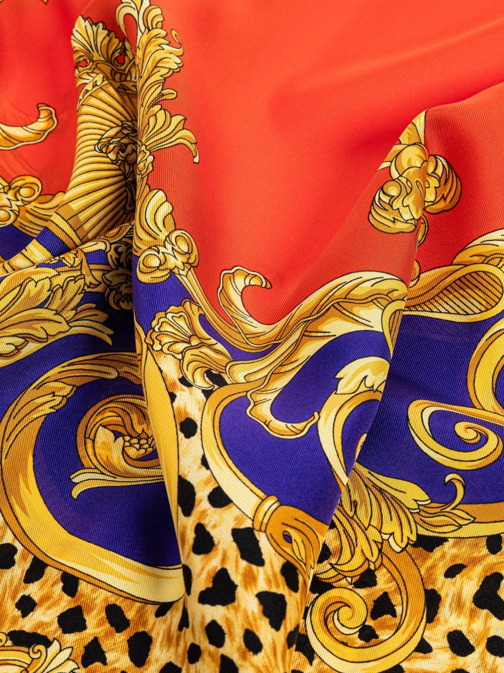 baroque leopard print scarf - 4