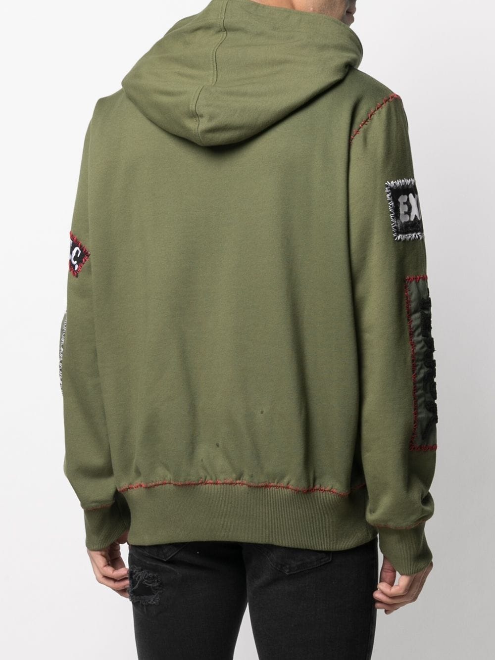 patch-detailed drawstring hoodie - 5