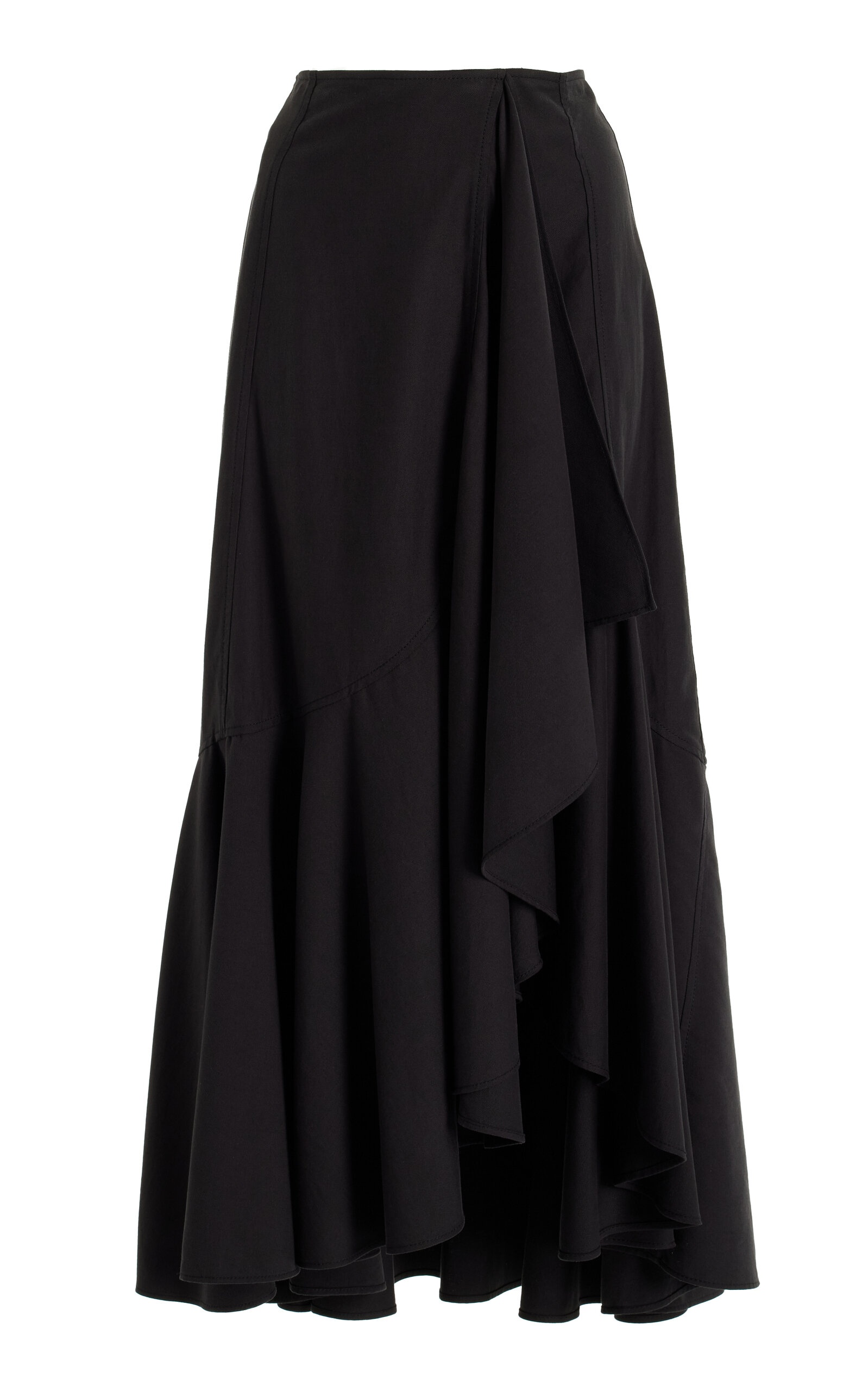 Sabina Cotton-Blend Midi Skirt black - 1