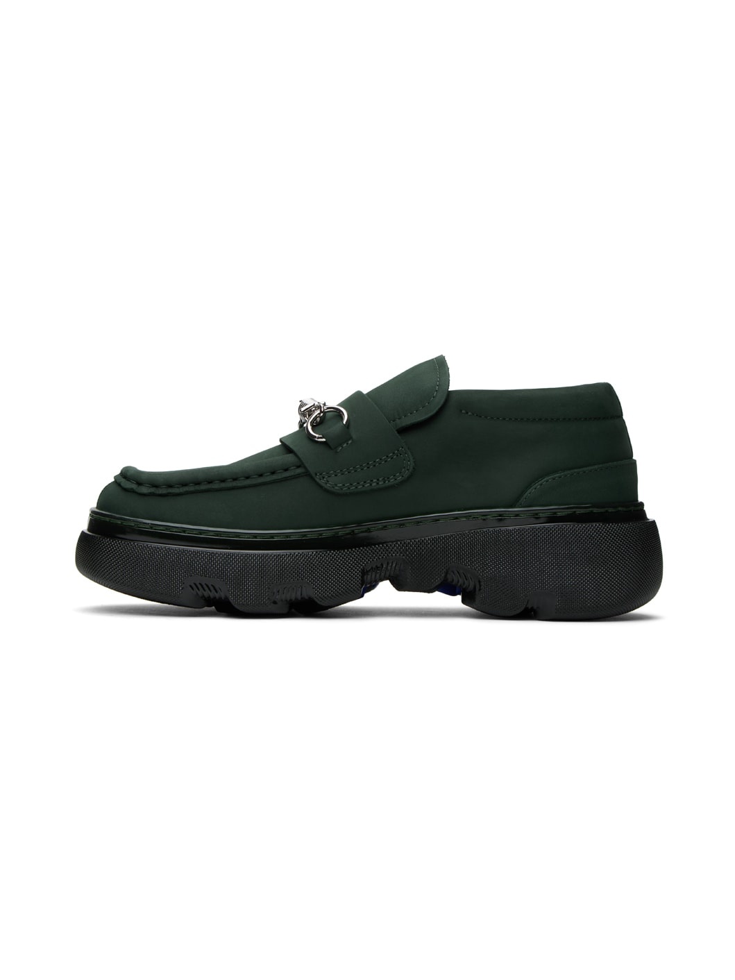 Green Nubuck Creeper Clamp Loafers - 3