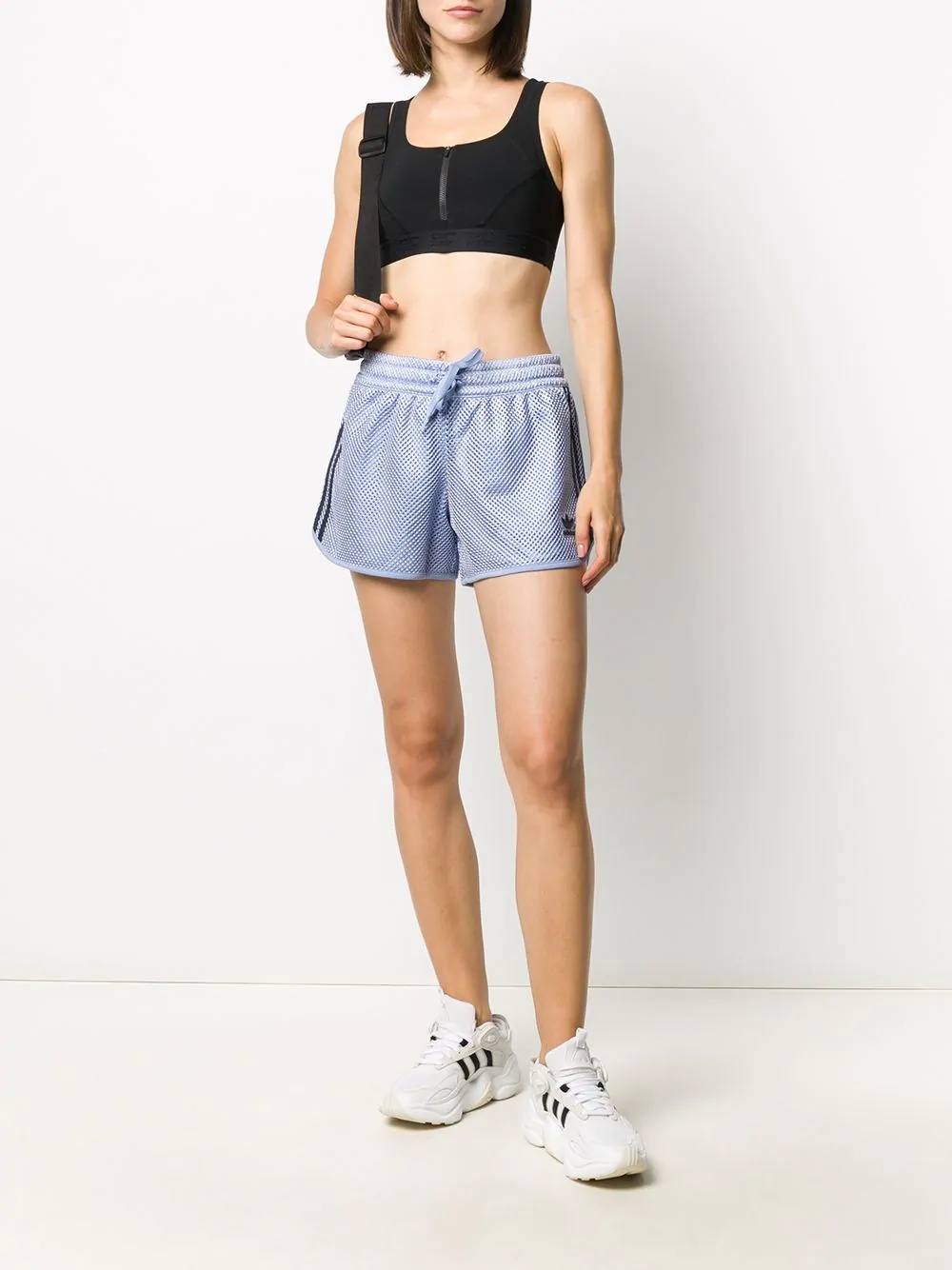 logo patch mesh shorts - 2