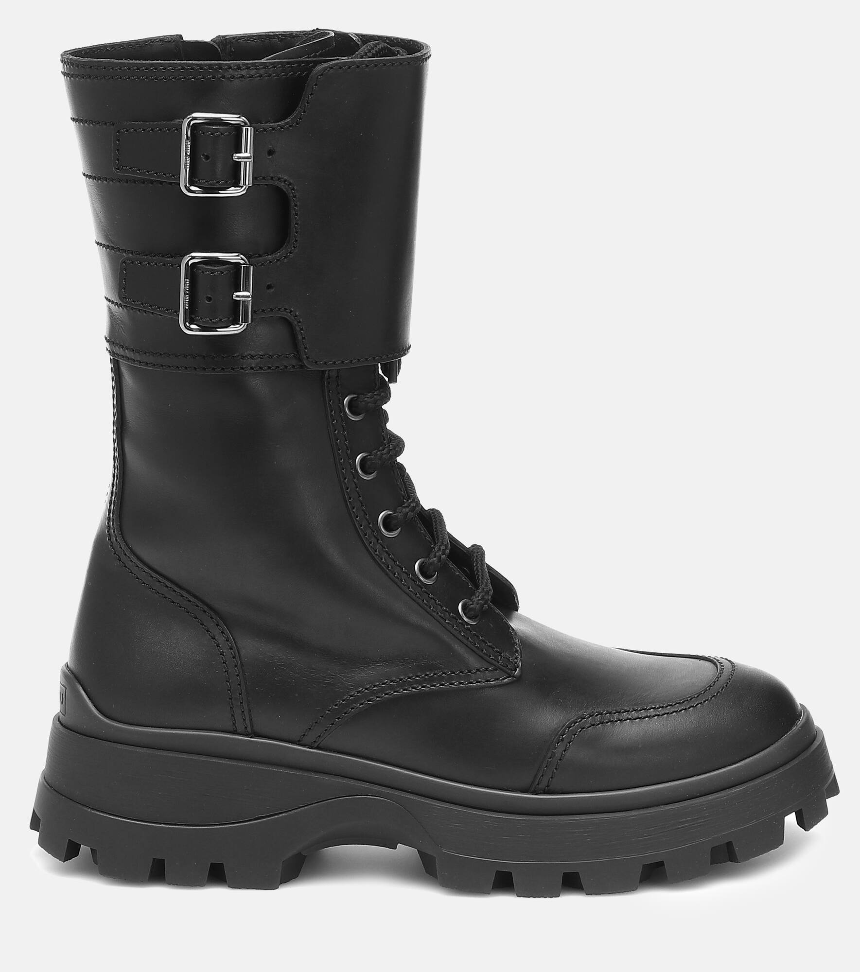Leather combat boots - 5