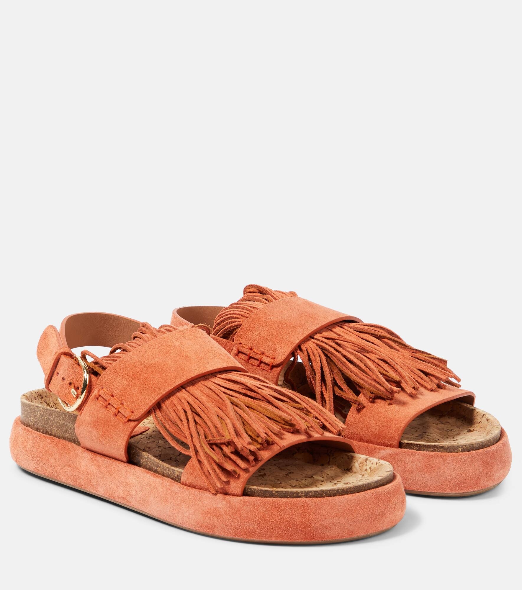 Alba fringed suede sandals - 1