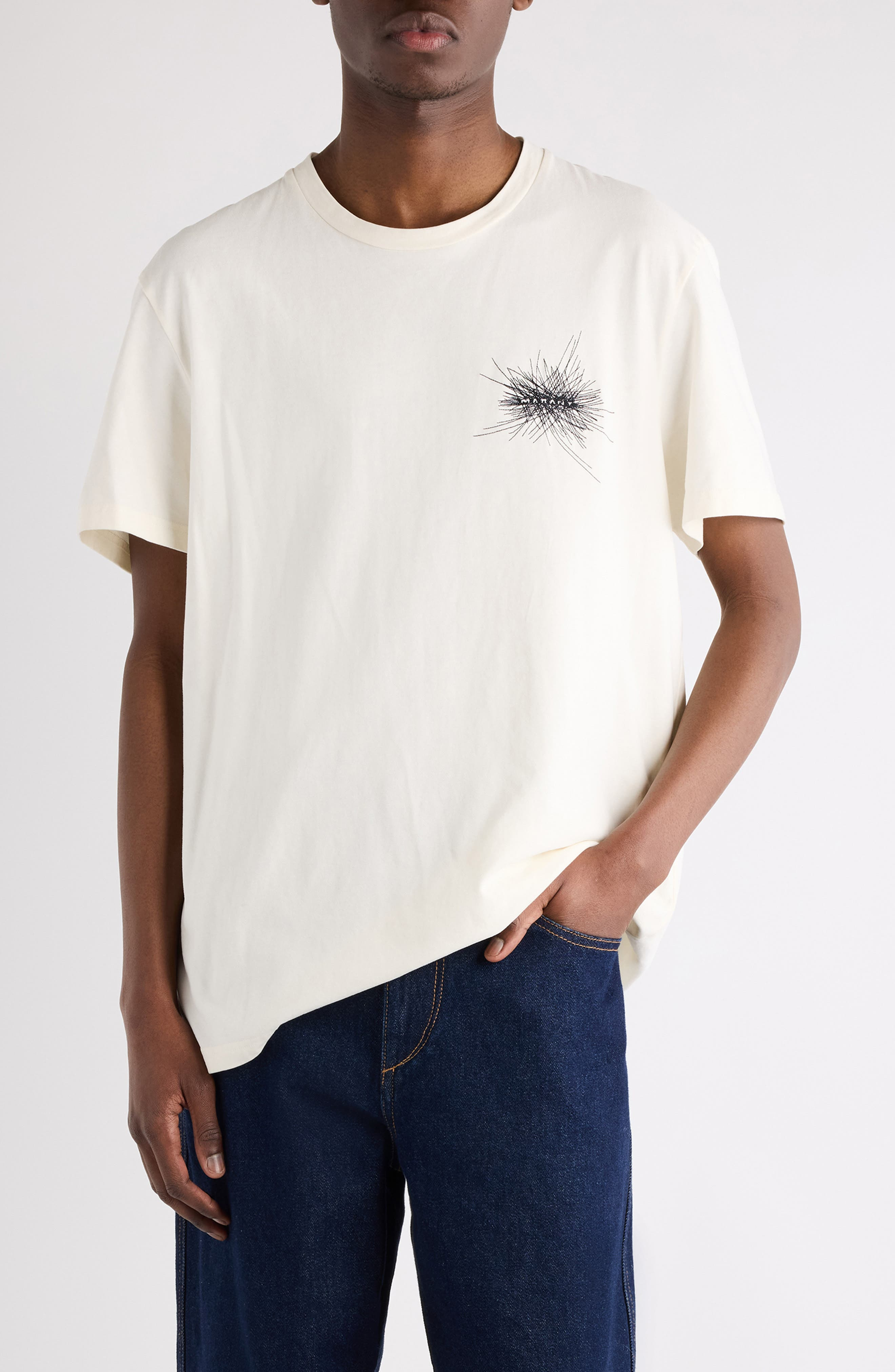 Isabel Marant Honore Firework Embroidered T-Shirt in Ecru at Nordstrom - 1