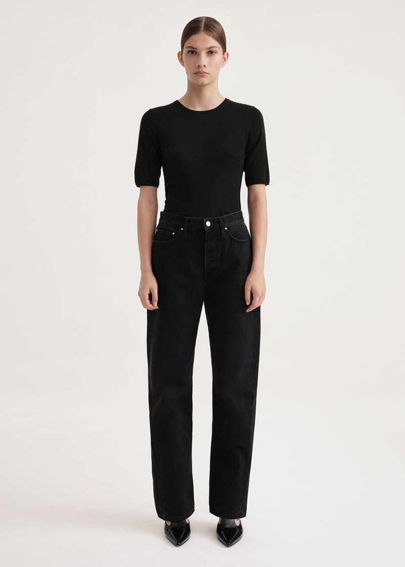 TOTEME Twisted seam denim full length faded black outlook