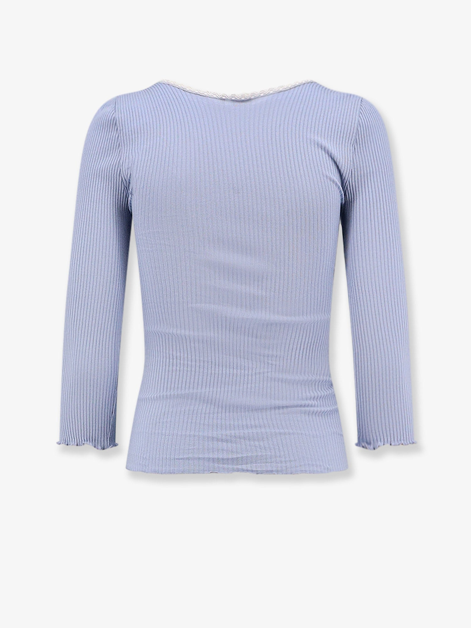 CHLOE' - Chloe' Ribbed Cotton Shirt With Lace Insert - 2