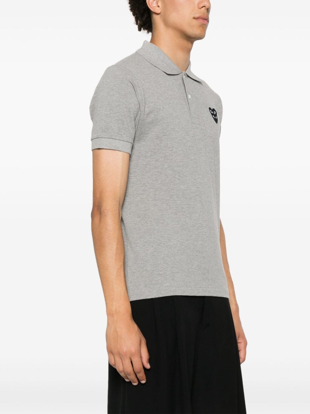 heart-patch cotton polo shirt - 4