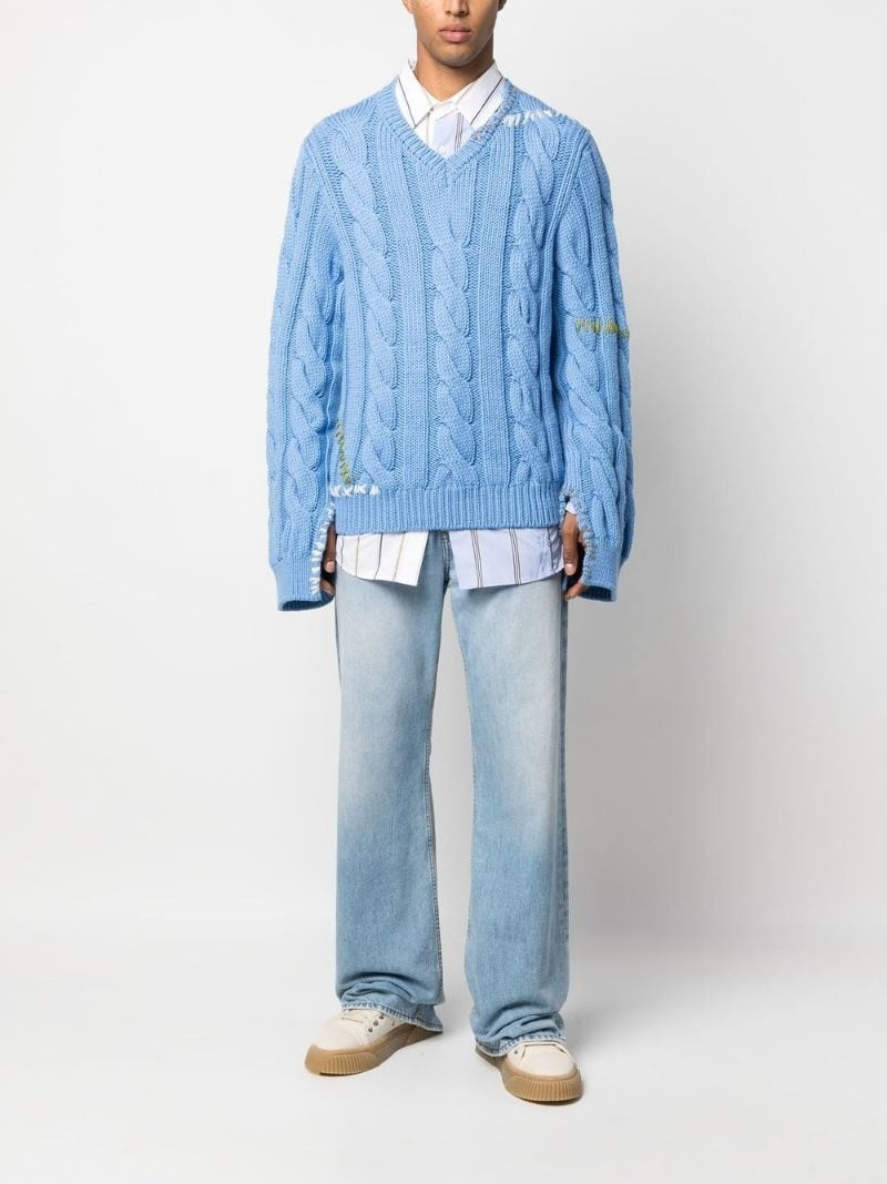 Marni cable-knit virgin wool jumper outlook