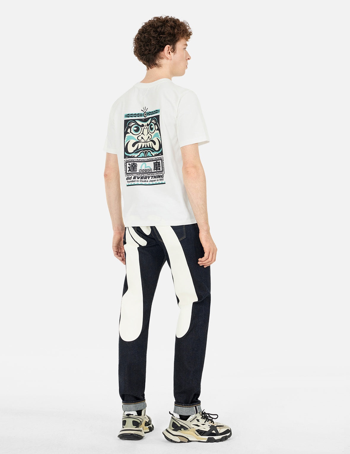 Seagull and Daruma Totem Print Regular Fit T-shirt - 3