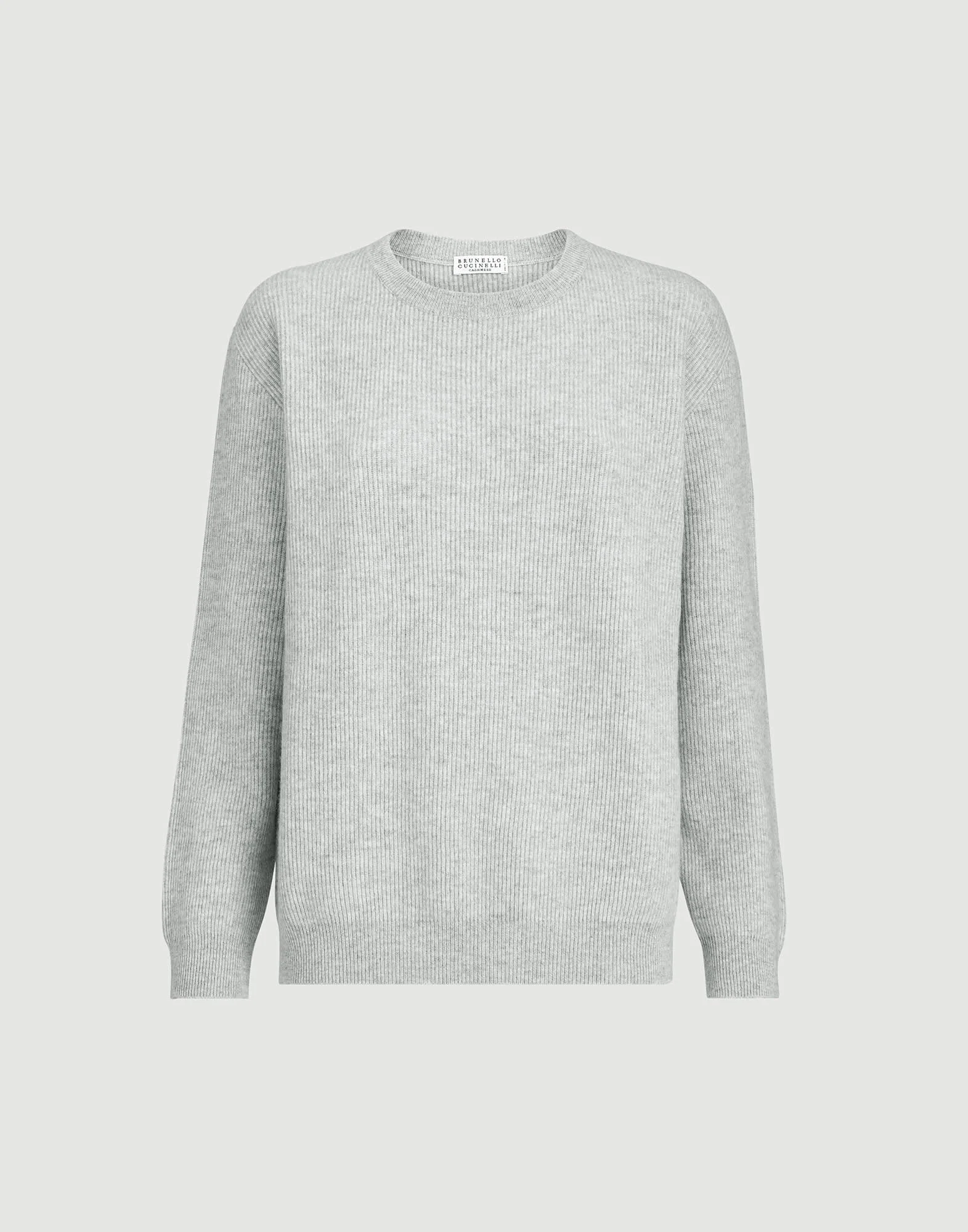 Cashmere English rib sweater with monili - 1