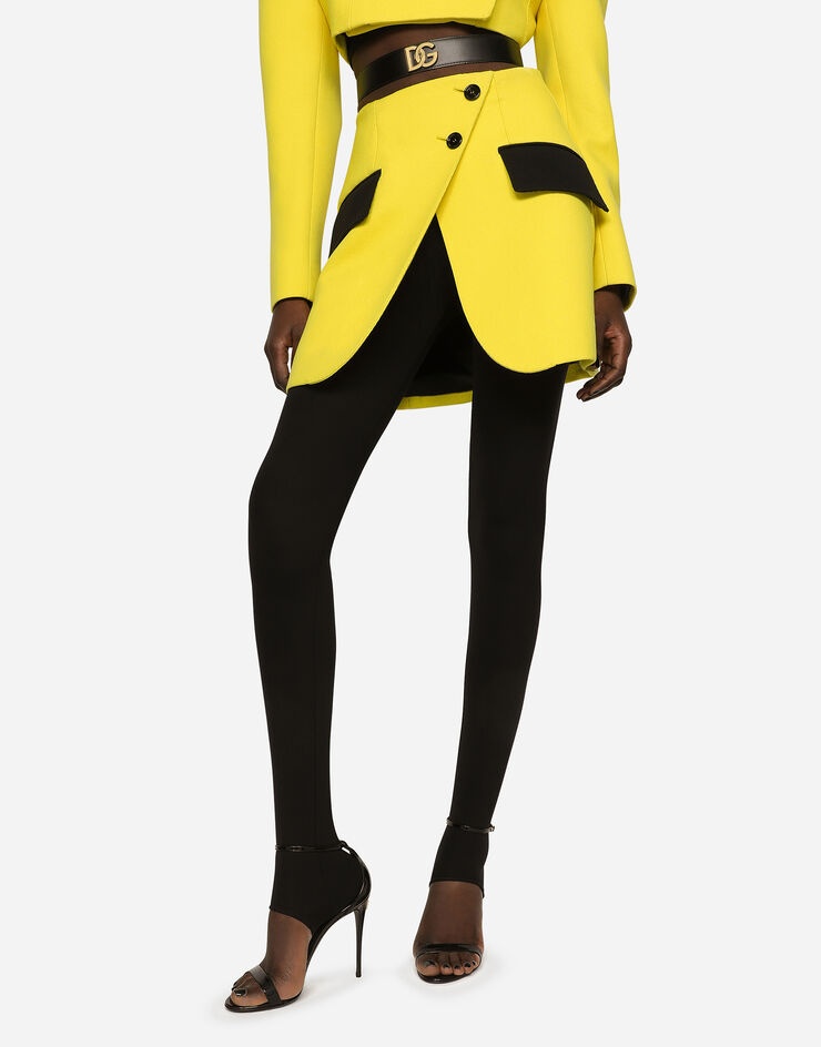 Woolen miniskirt with contrasting pockets - 4