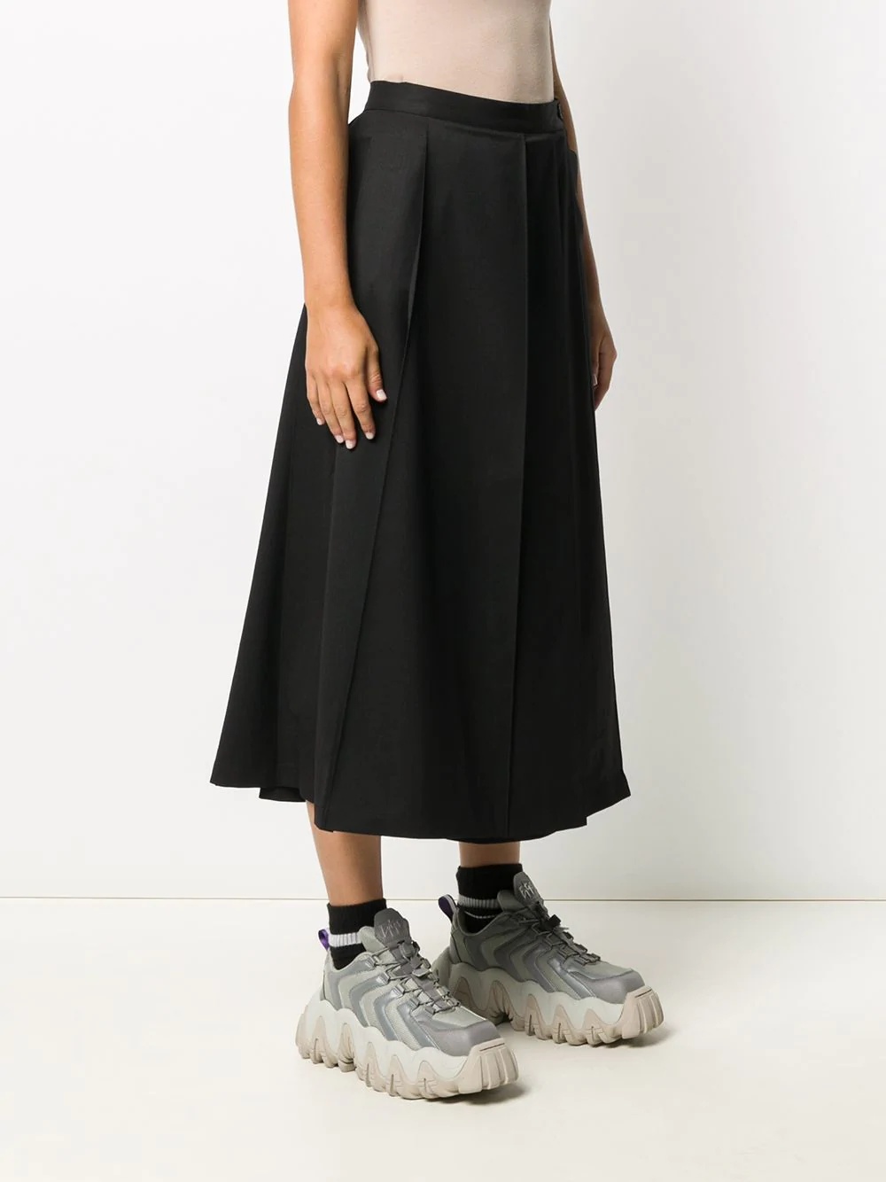 asymmetric pleated skirt trousers - 3