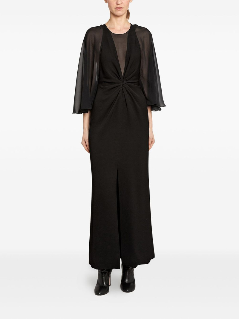 GIAMBATTISTA VALLI draped-sleeve midi dress outlook