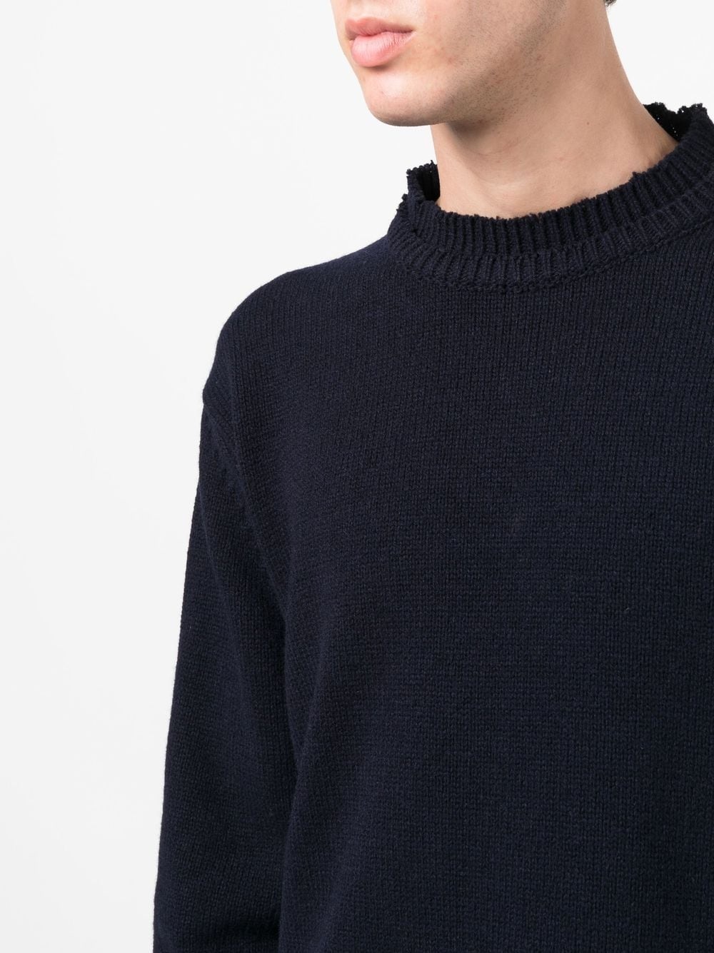 crew-neck layered jumper - 6