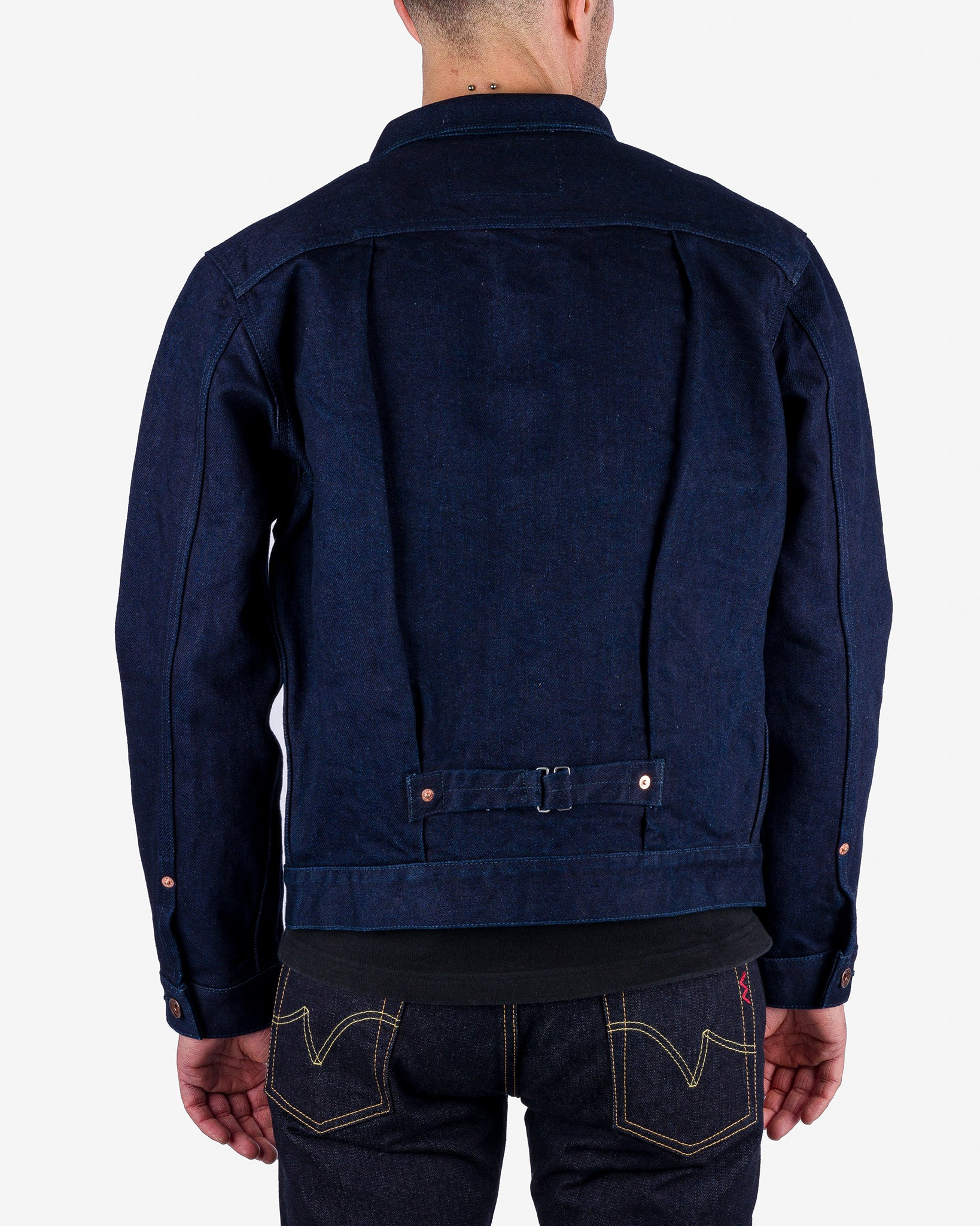 IHJ-140-IG 19oz Selvedge Denim Type I Jacket - Indigo/Grey - 3