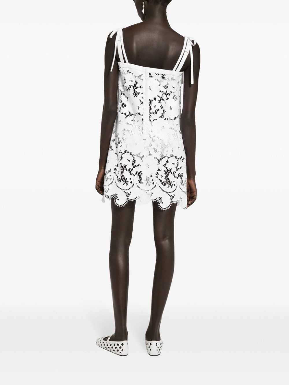 embroidered mesh minidress - 4