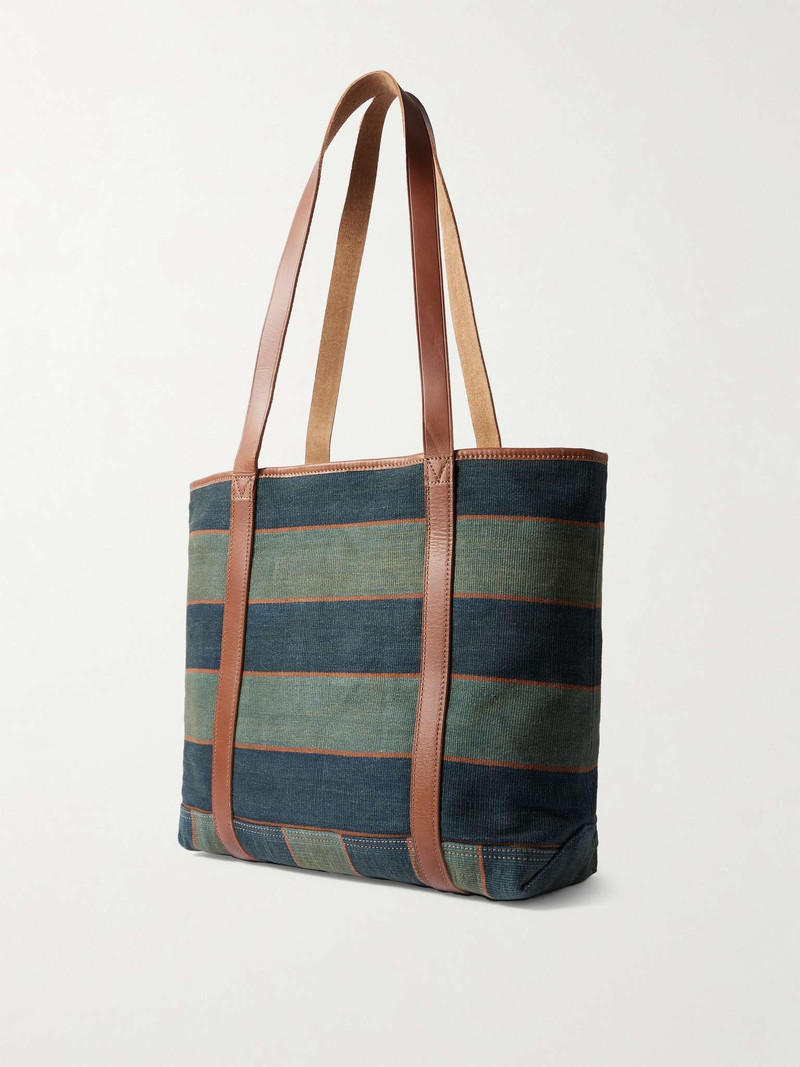 Ried Leather-Trimmed Striped Indigo-Dyed Denim Tote Bag 4