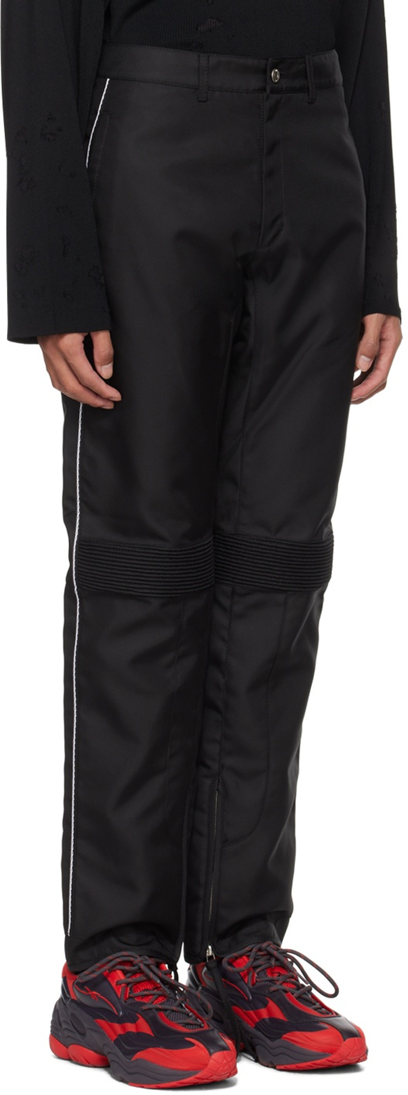 Kanghyuk Black Lock Stitched Trousers outlook