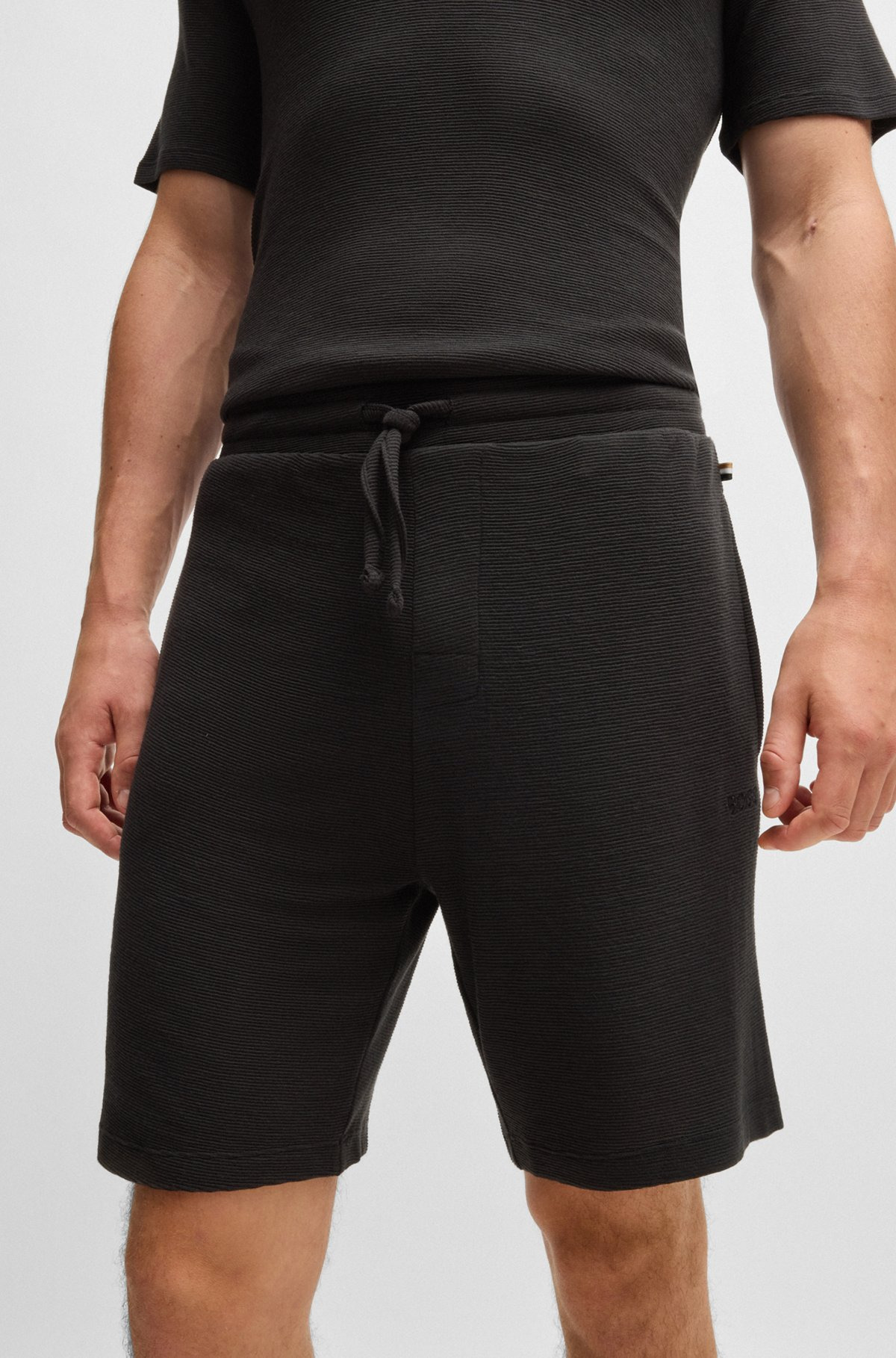 STRETCH-JERSEY PAJAMA SHORTS WITH EMBROIDERED LOGO - 5