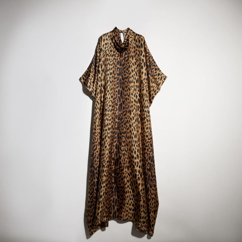Printed silk dress - 1