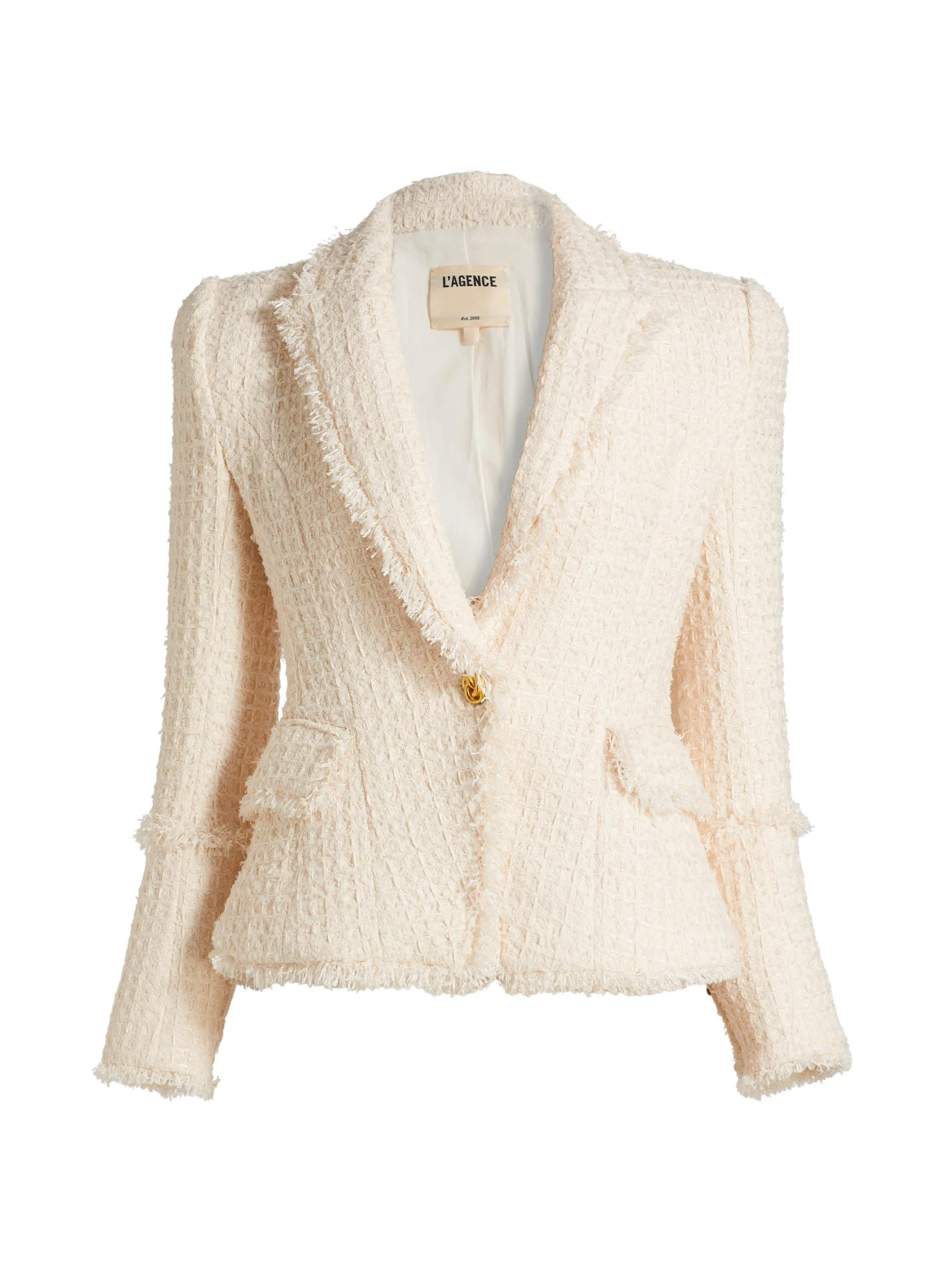 Women's Kaisley Tweed Single-Breasted Blazer - Vintage White - 1