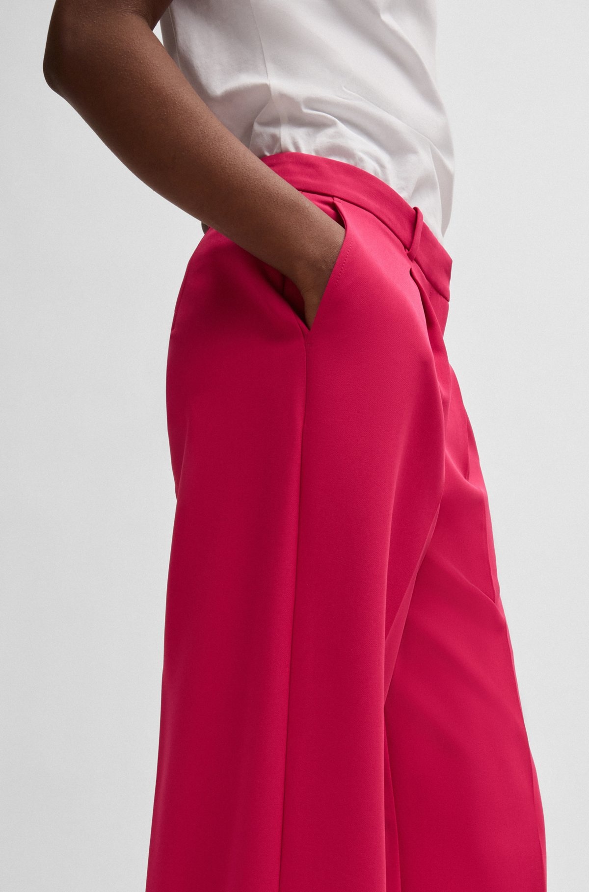 WIDE-LEG TROUSERS IN STRETCH FABRIC - 5