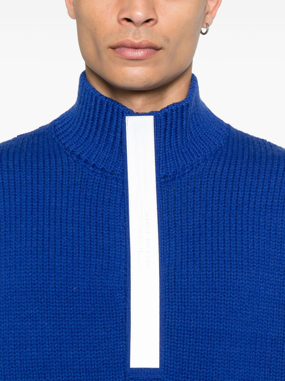 high-neck zip-front sweater - 5