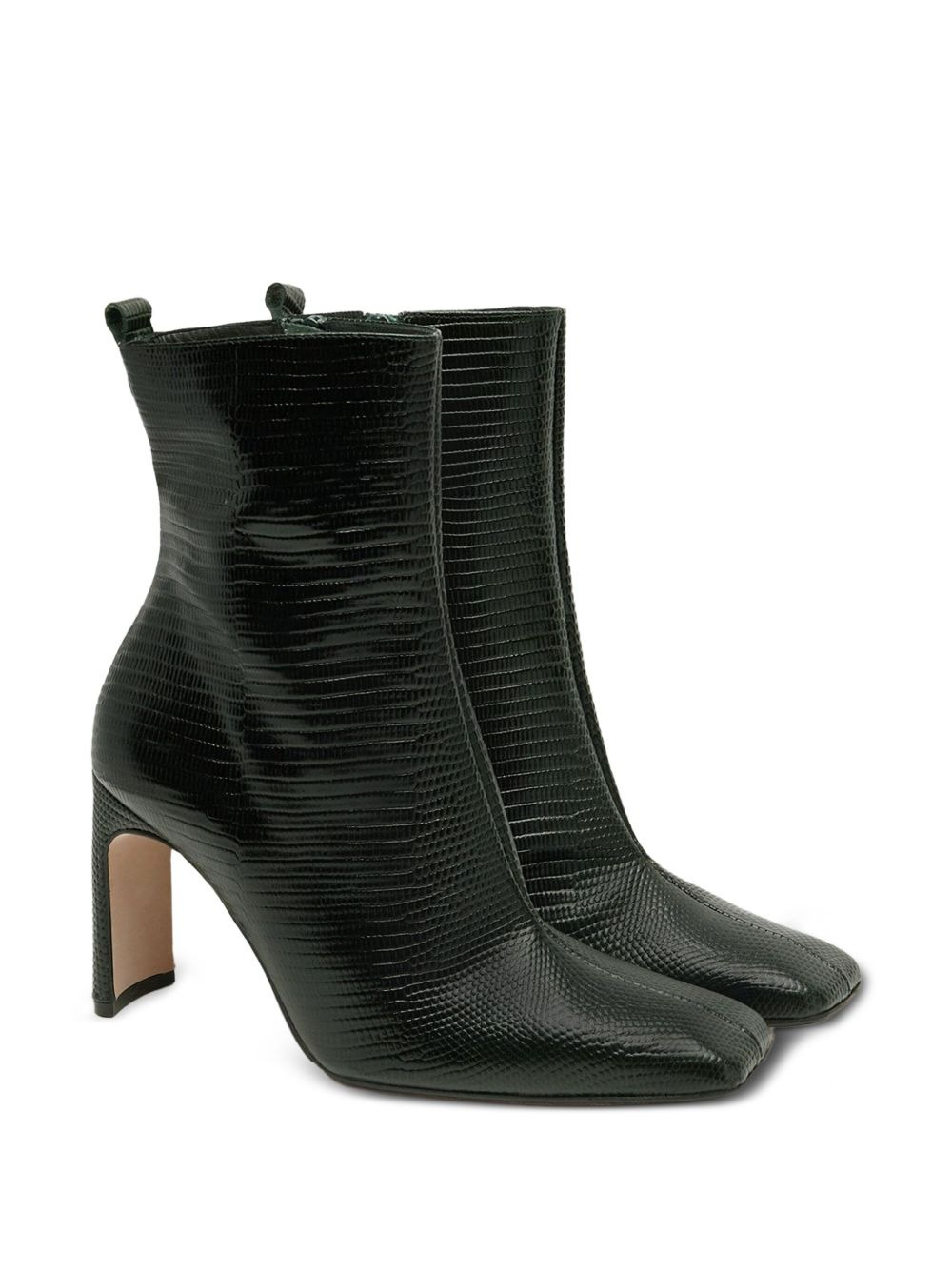 90mm Marcelle snakeskin-effect leather square-toe boots - 2