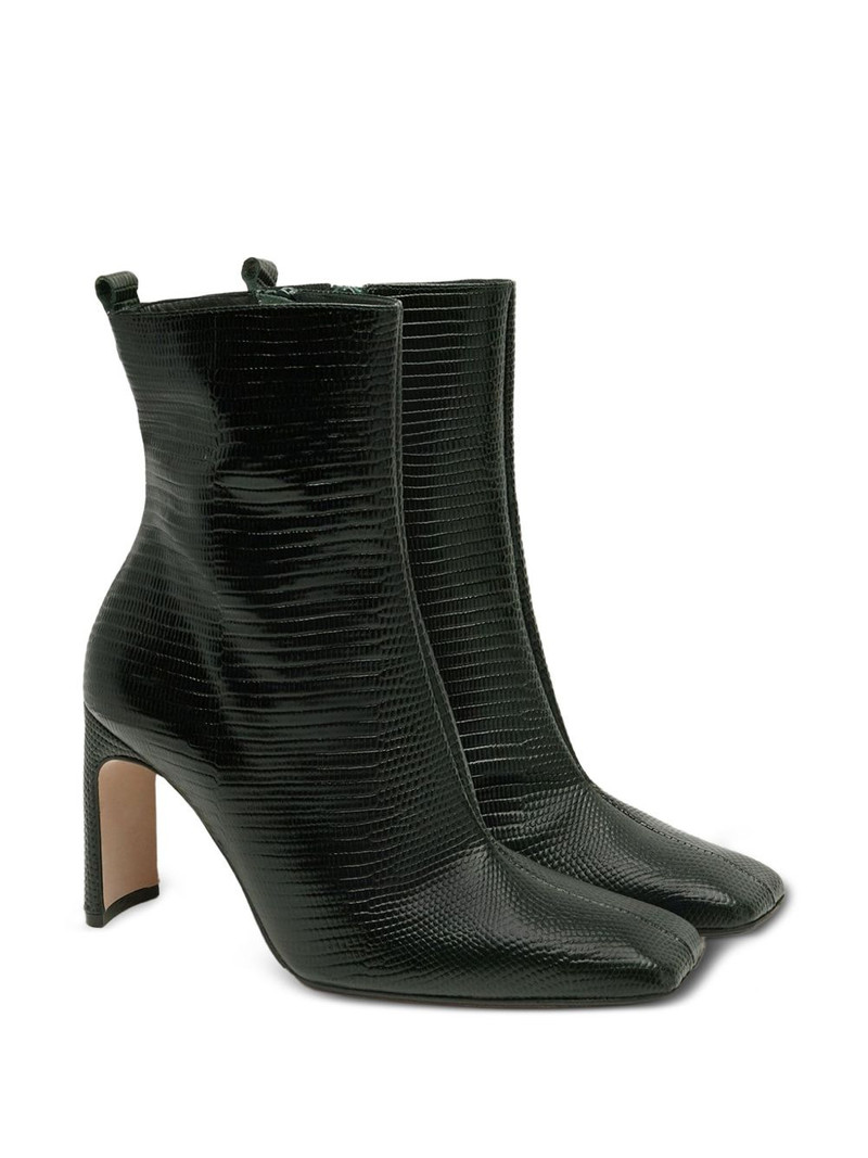 MIISTA 90mm Marcelle snakeskin-effect leather square-toe boots outlook