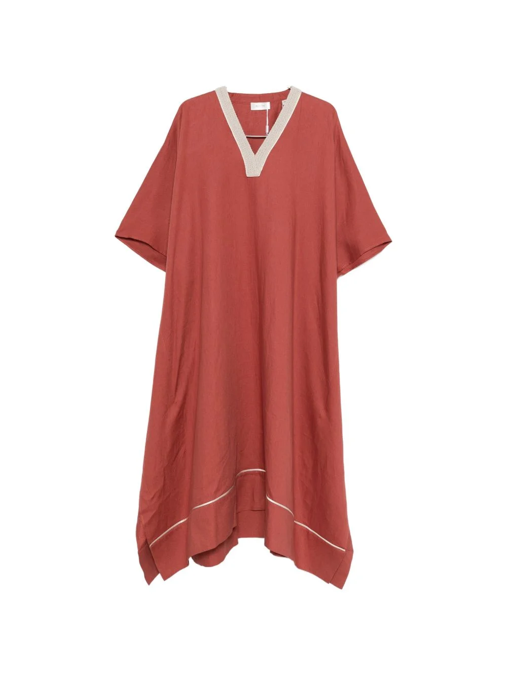 V-neck trim-detail maxi dress - 1