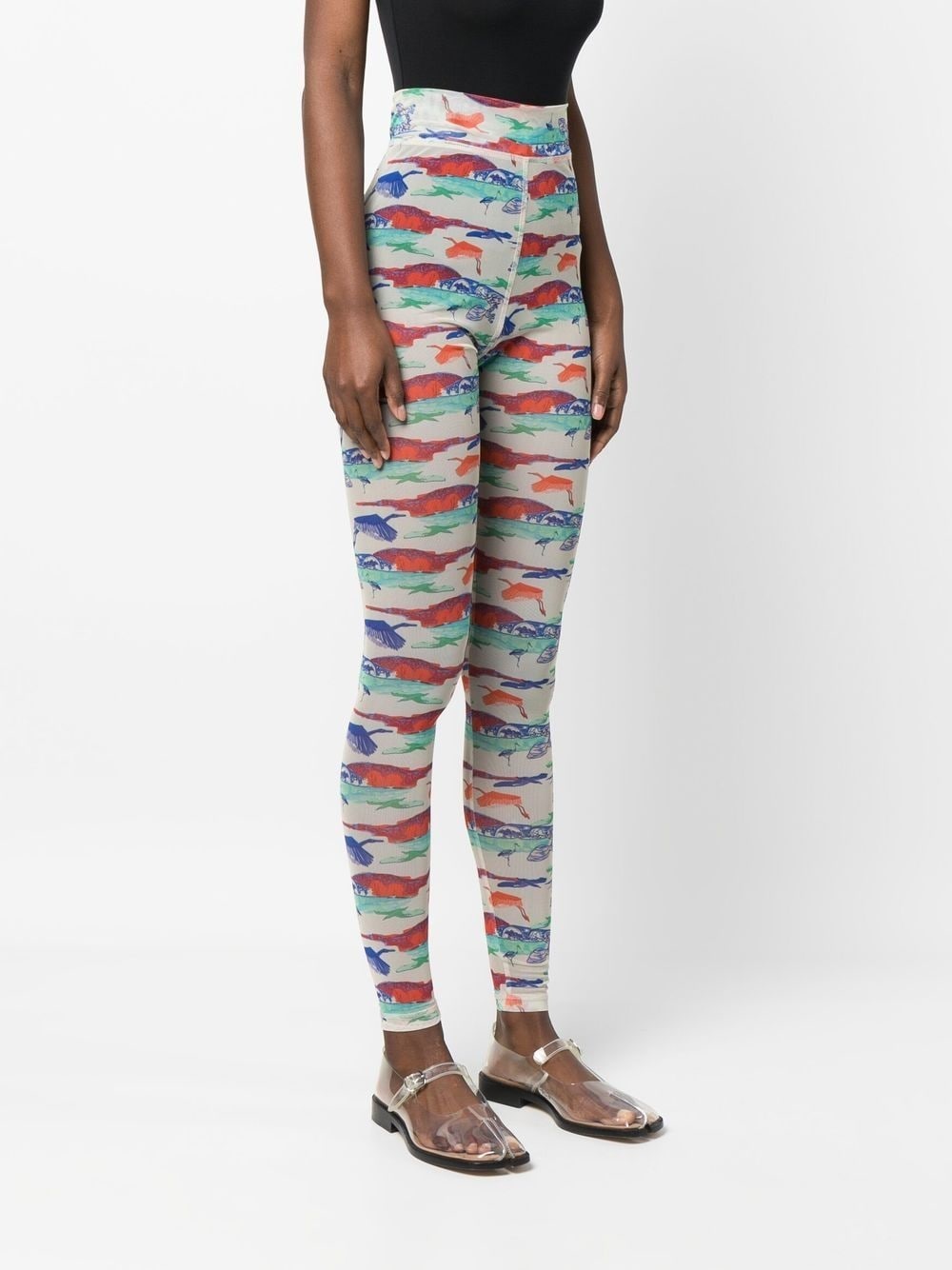 printed mesh leggings - 3