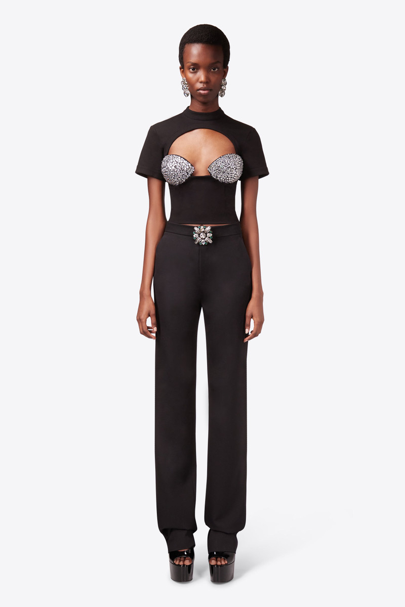 CRYSTAL EMBELLISHED RAGLAN BUSTIER CUP T-SHIRT 3