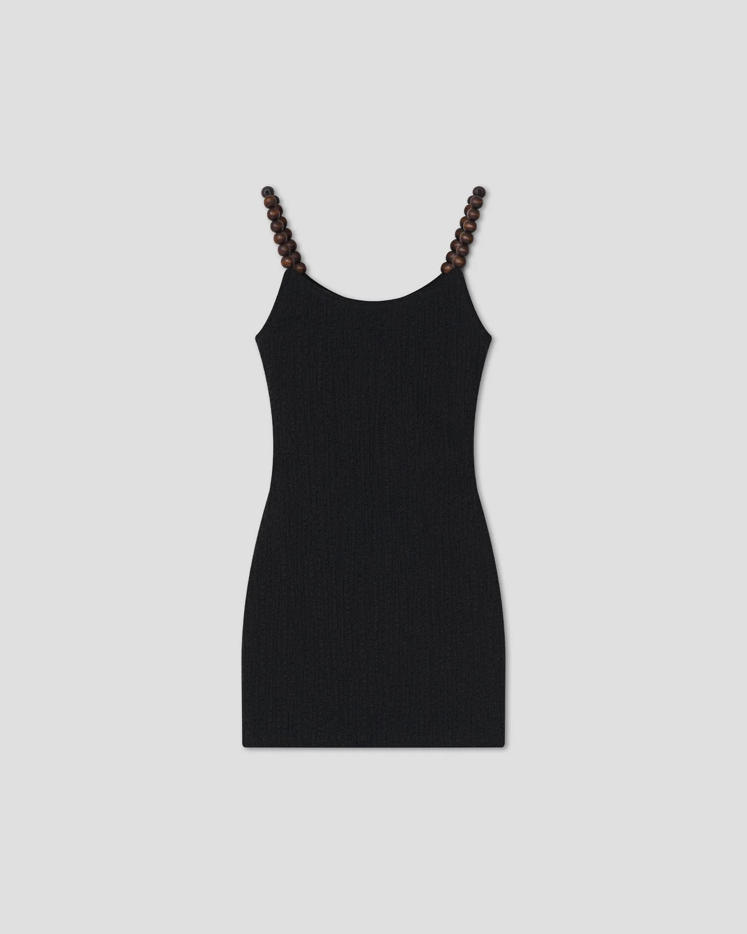 Mini Dress With Wooden Beaded Straps - 1
