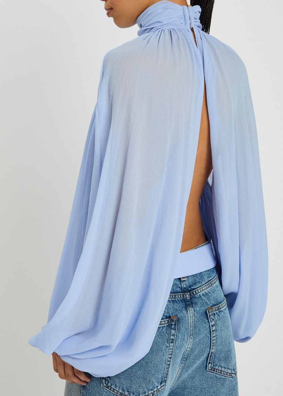 Stella Mccartney Backless Silk-georgette Blouse - 3