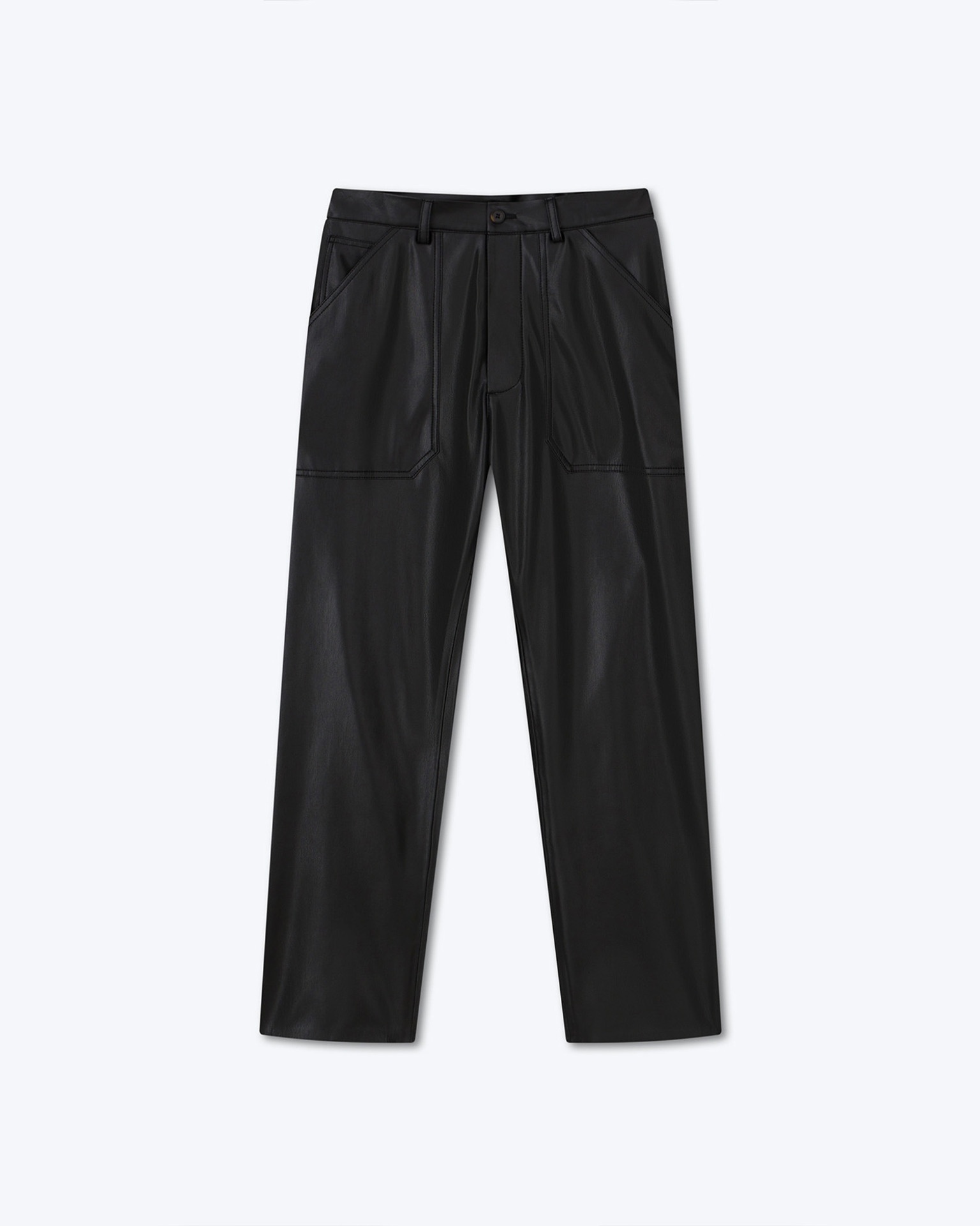 JASPER - OKOBOR™ alt-leather workwear trousers - Black - 1