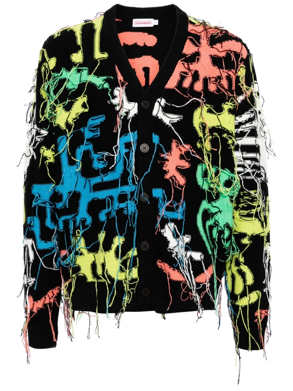 fringed cotton cardigan - 1