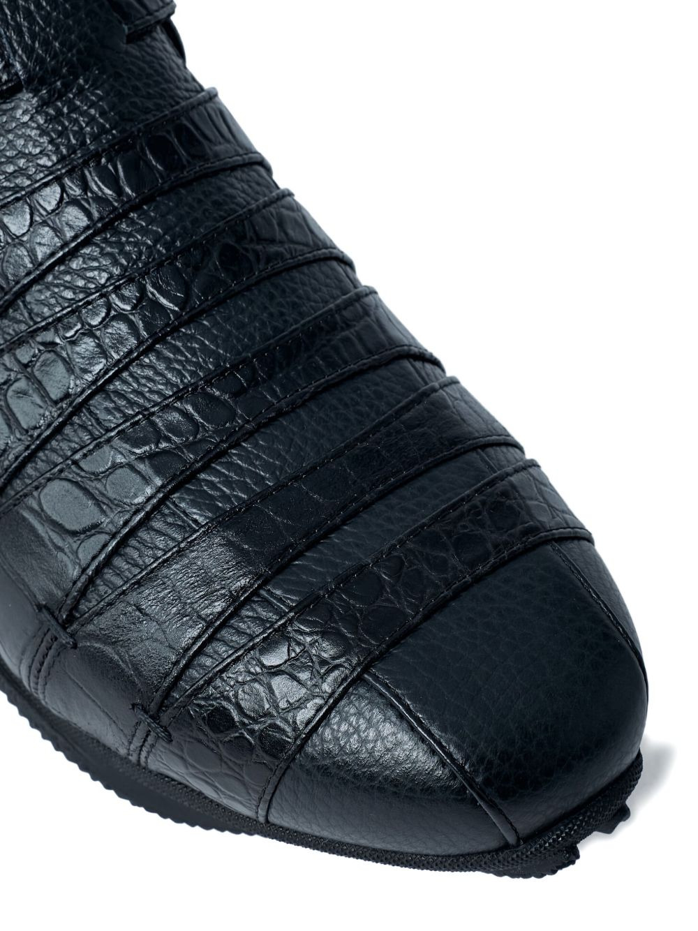 croc-embossed loafers - 3
