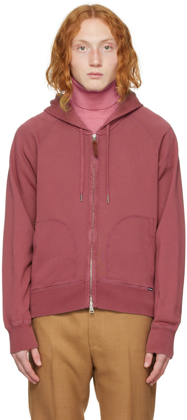 Burgundy Garment-Dyed Hoodie - 1