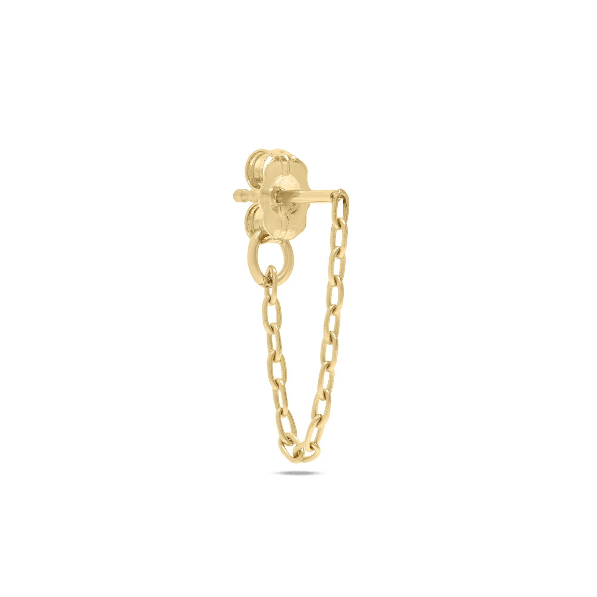 Gold Front To Back Chain Earring - 1