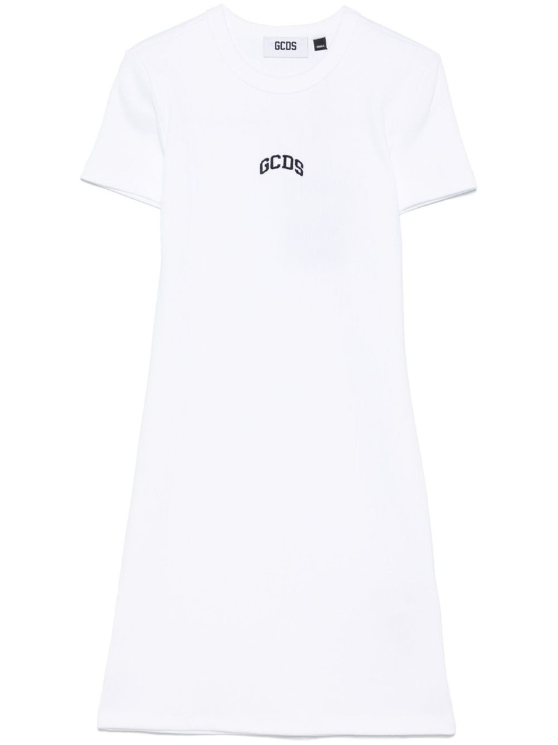 logo-embroidered mini dress 1