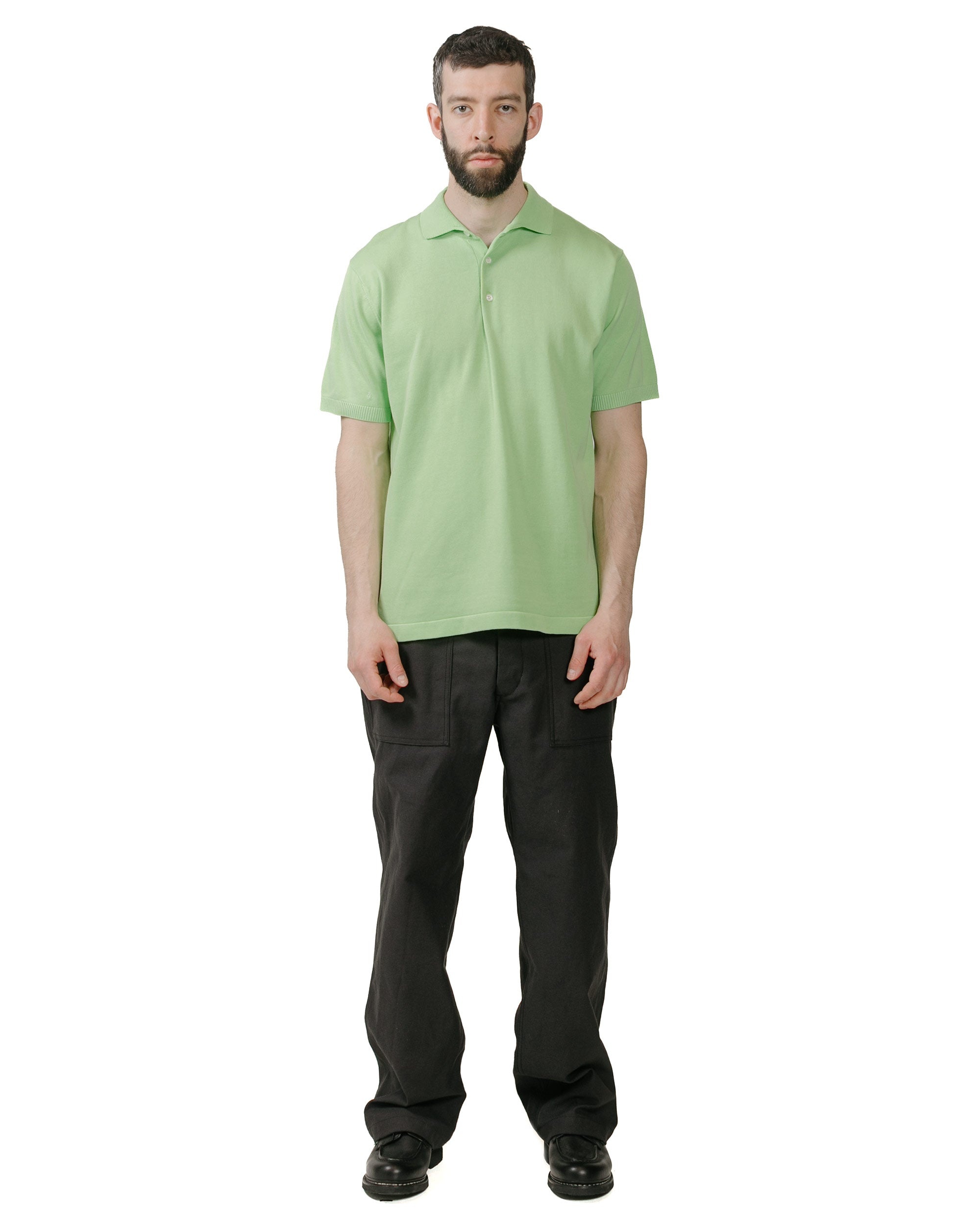 Knit Polo Solid 12G Light Green - 4