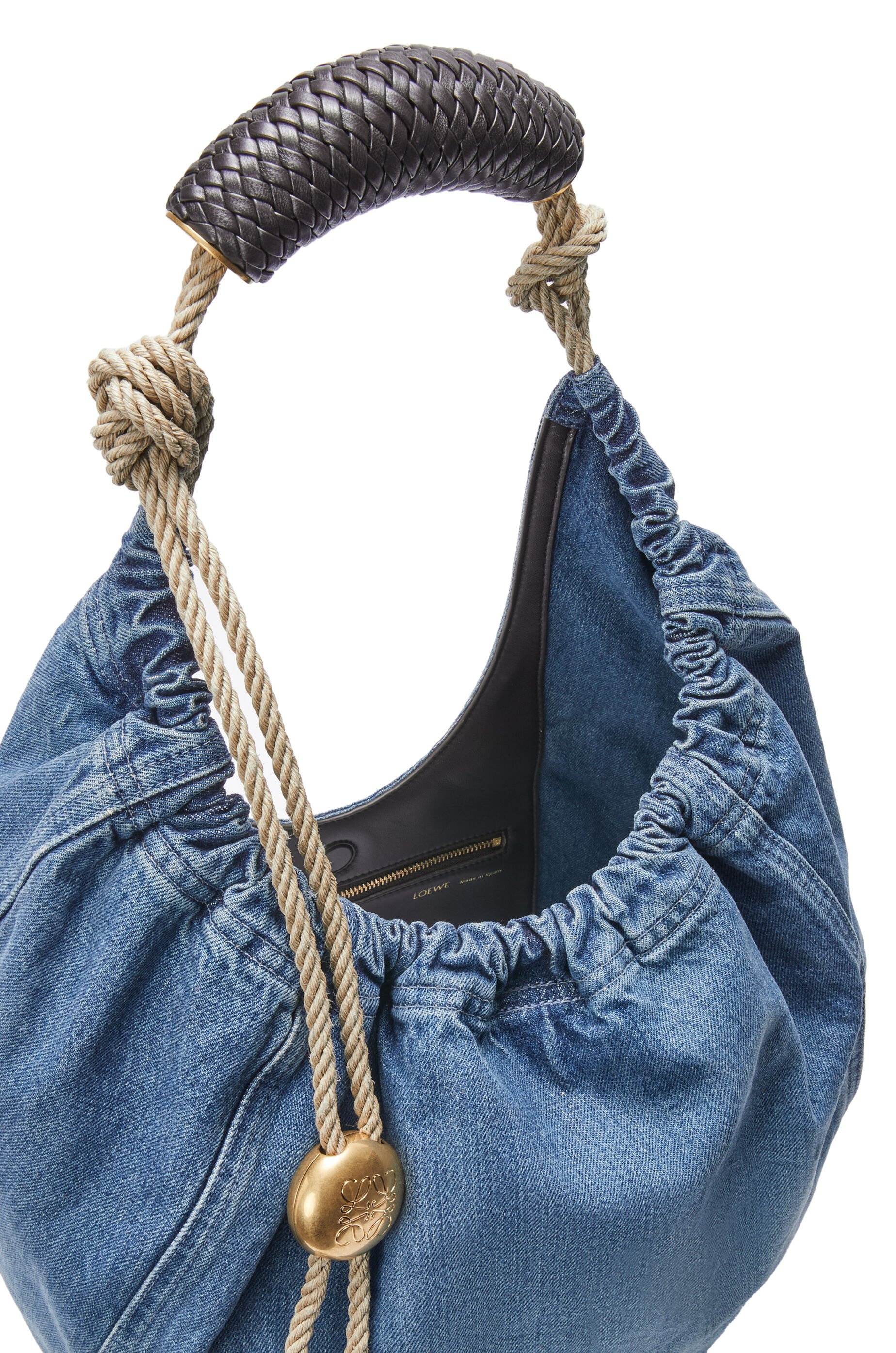 Medium Squeeze bag in washed denim - 6