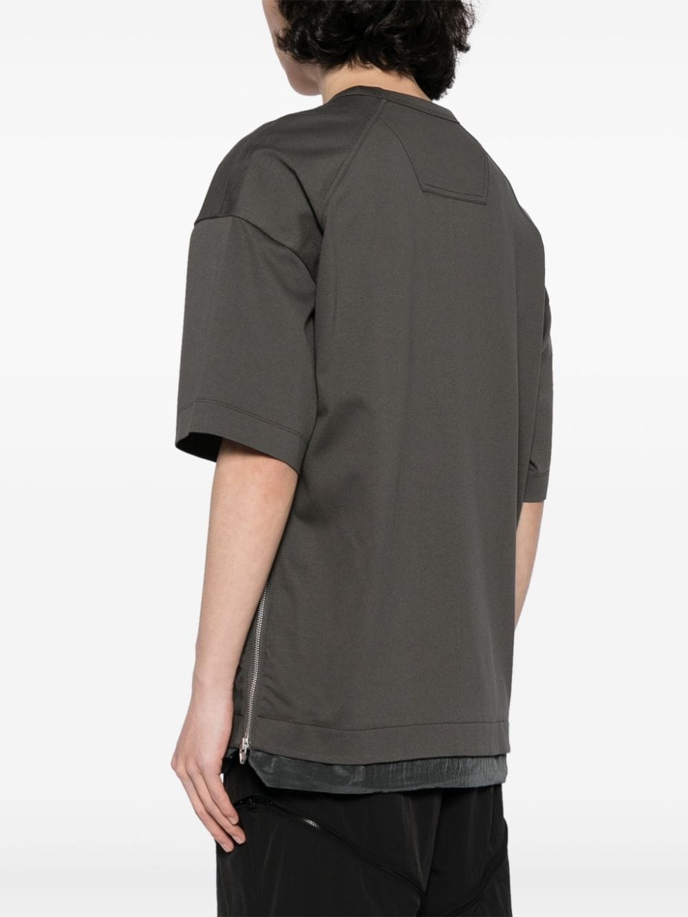 side-zip layered-hem T-shirt - 4