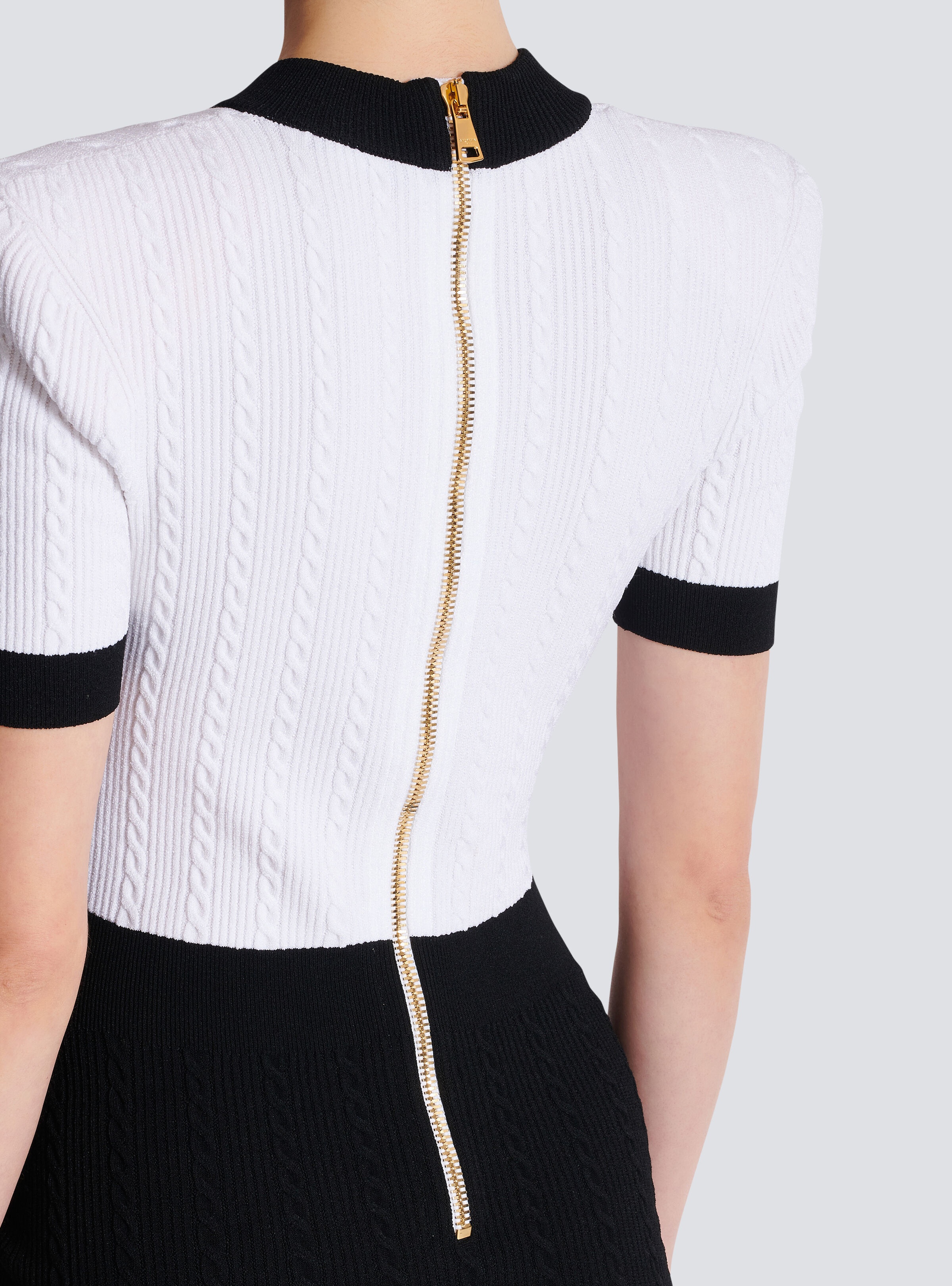 Two-tone cable-knit bodycon dress - 6