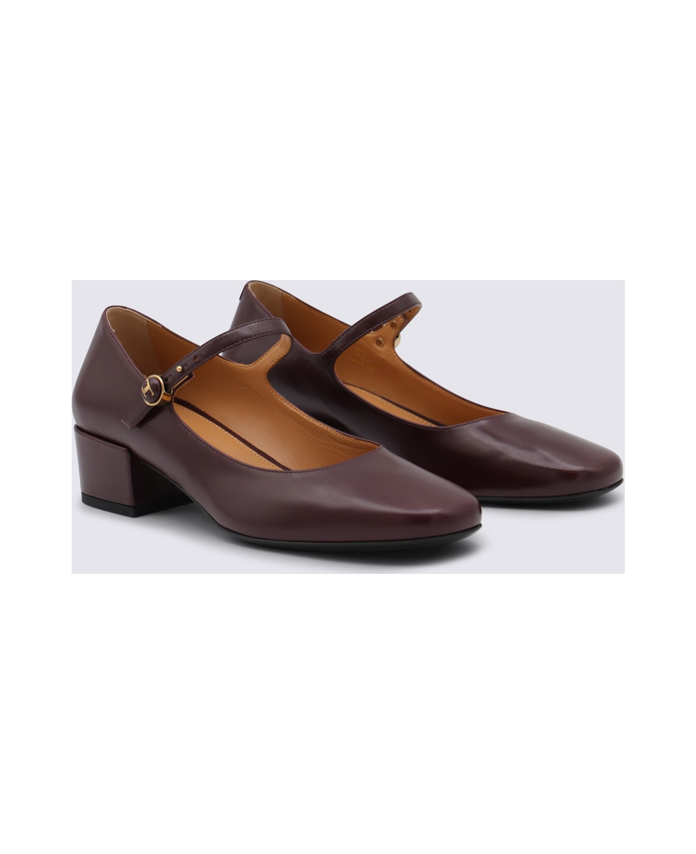 Burgundy Leather Pumps - 2