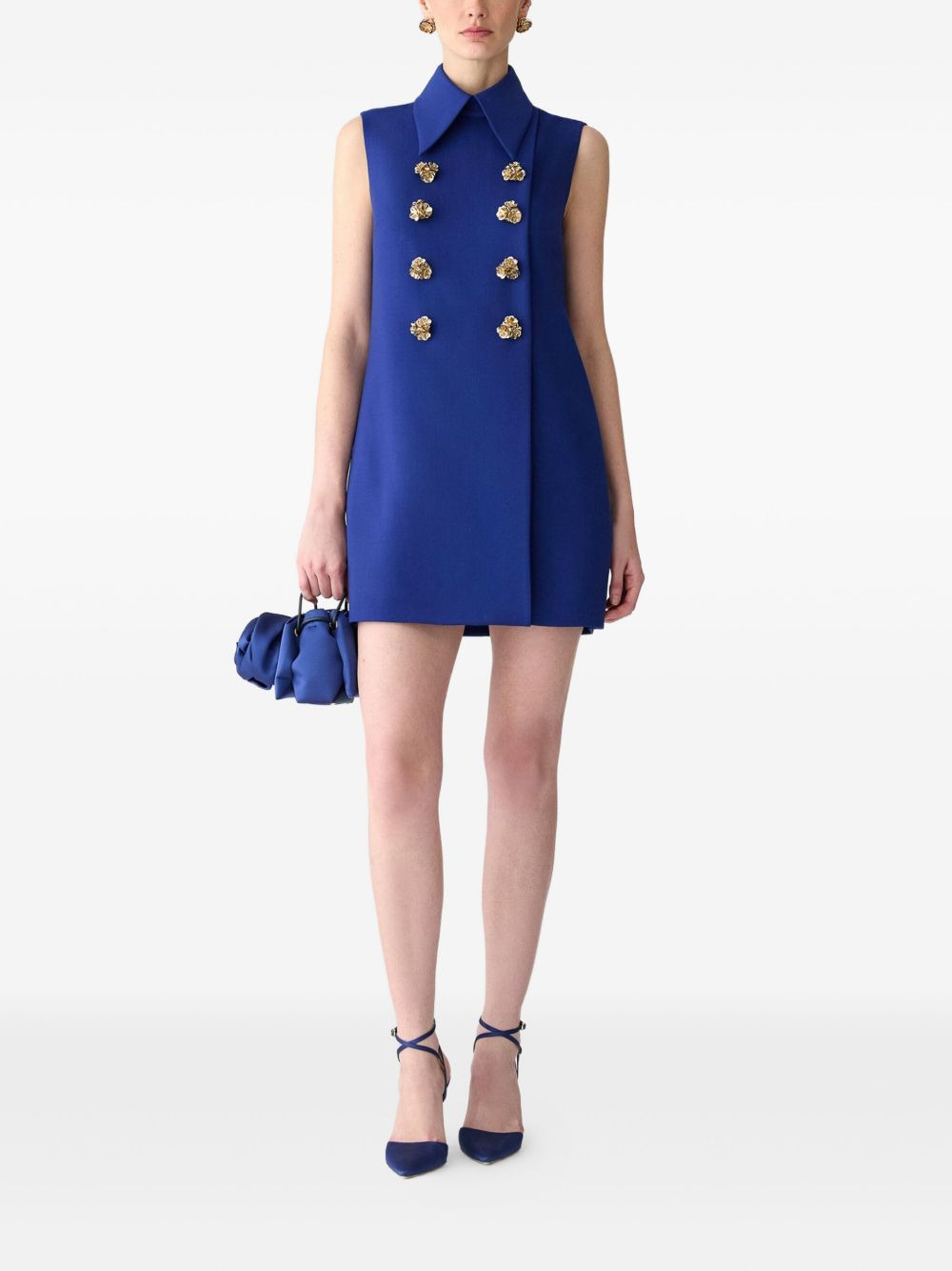 sleeveless double-breasted mini day dress - 2