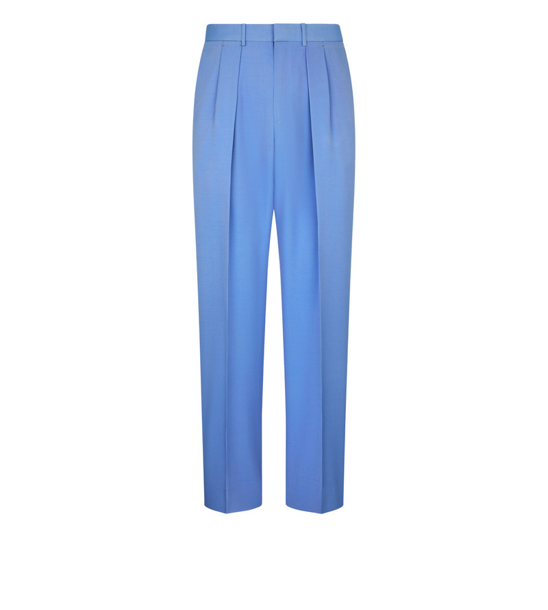 WOOL VISCOSE DOUBLE FAILLE DOUBLE PLEAT PANT 1
