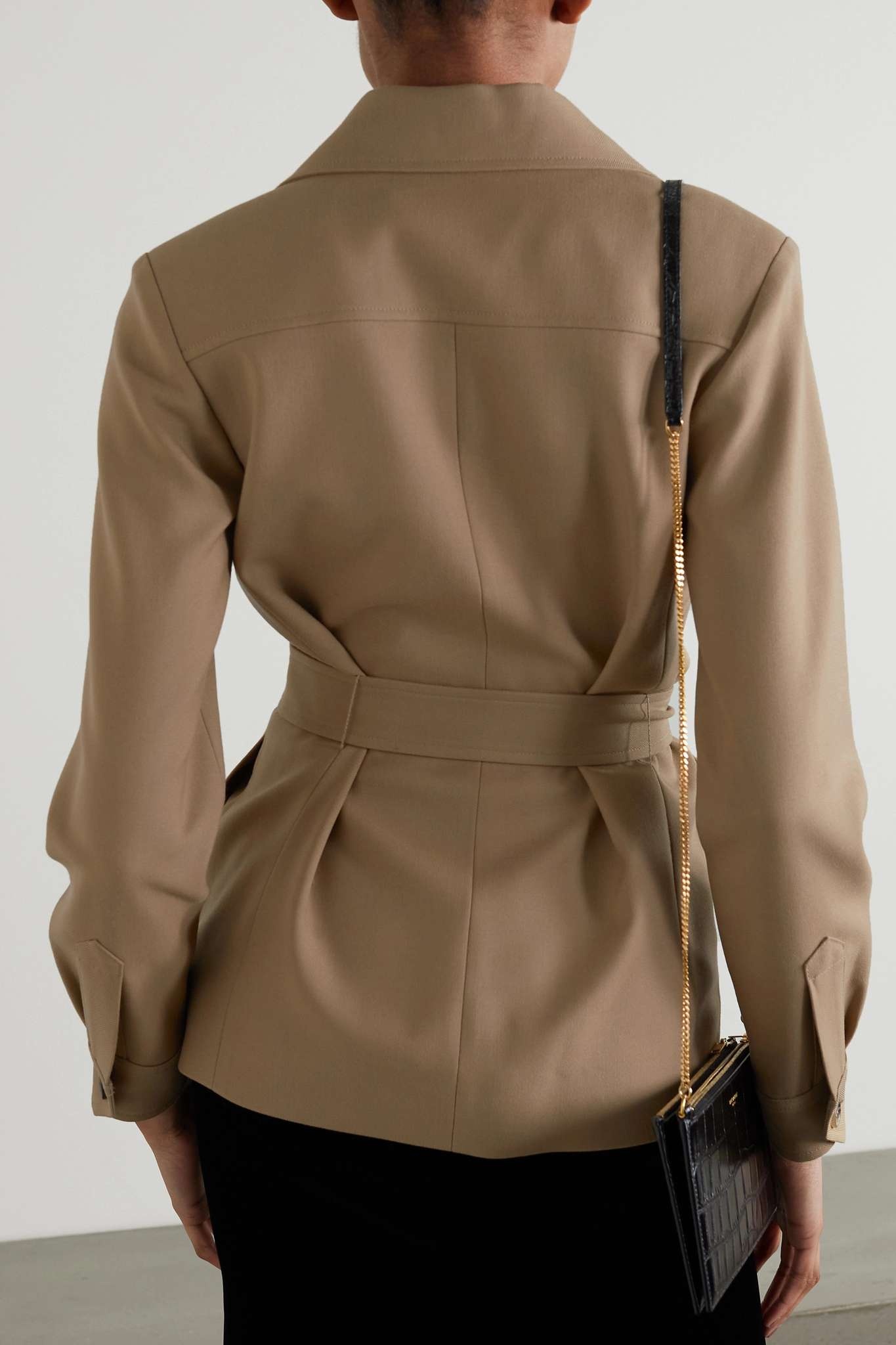 Belted wool-twill jacket - 3